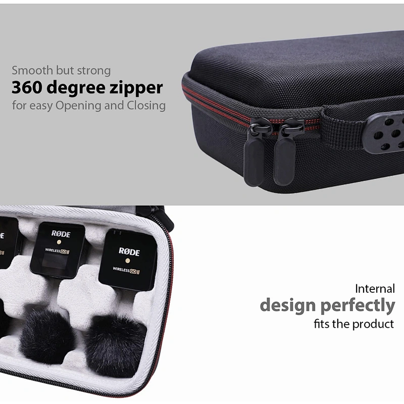 eva Microphone Wireless Hard Storage Case for Rode Microphone Wireless GO II Dual Channel Wireless Microphone System