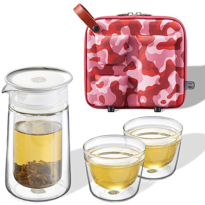 customized portable traveling coffee tea maker tritan tea set eva protective case for tea set cup