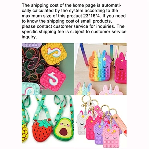 customize silicone Autism Stress Relief purse  cute kids cartoon fidget pop bubble unicorn coin purse