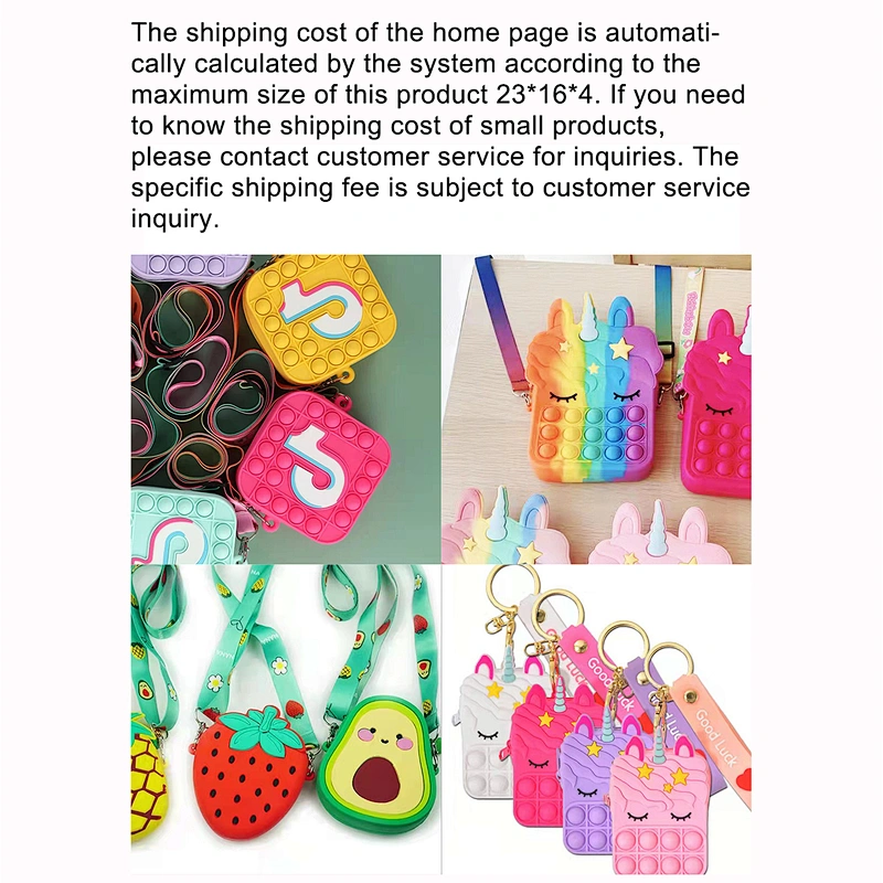 customize silicone Autism Stress Relief purse  cute kids cartoon fidget pop bubble unicorn coin purse