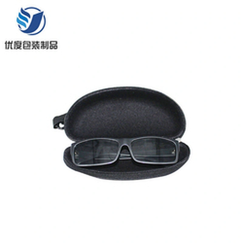 Black Color Triangle Eyeglasses Storage Box Pu Leather Sunglasses EvaCase Folding Made In China