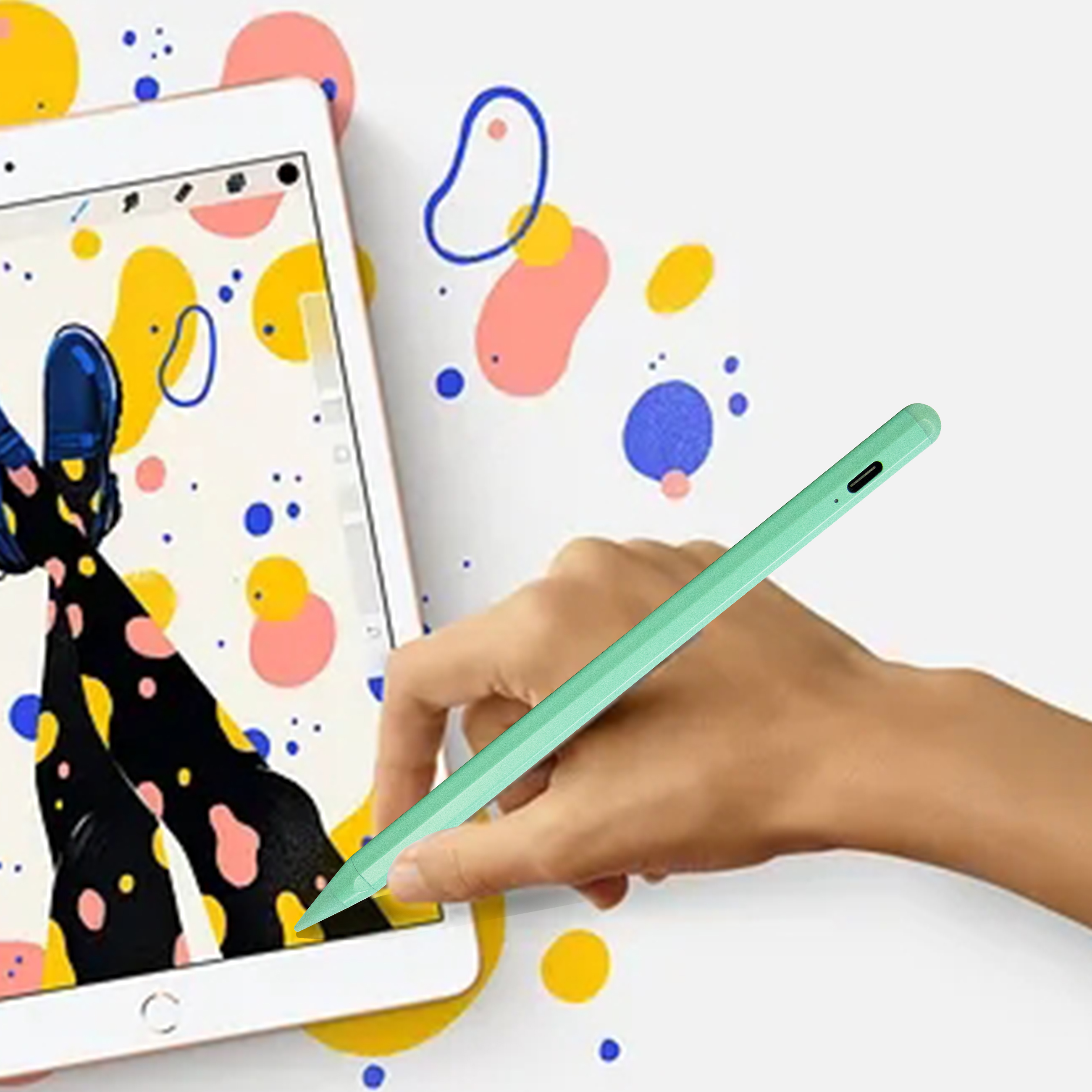 Stylus with Magnetic design, active rechargeable pen with palm rejection for 2018 and above Apple iPad