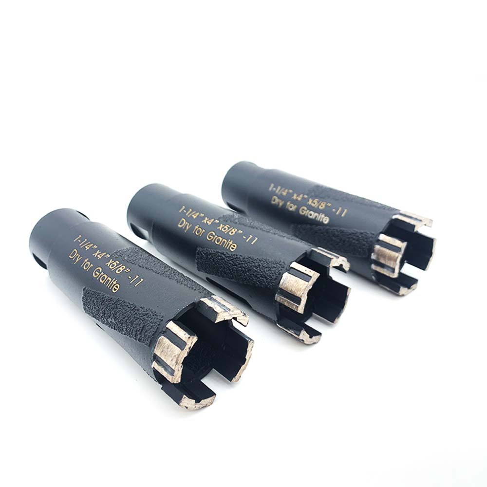 laser brazed turbo dry core bit for granite