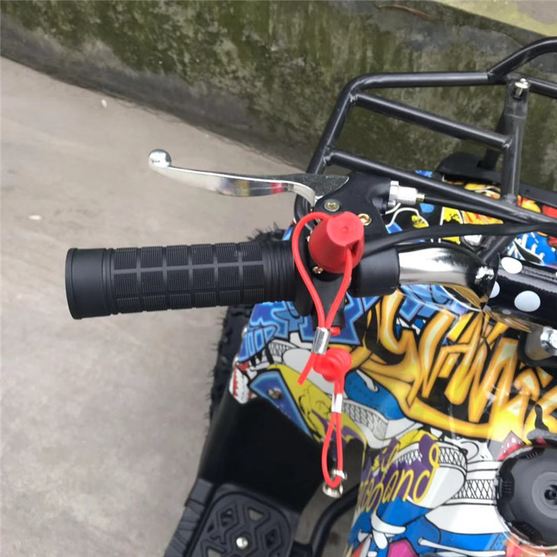 50cc gas powered four wheeler with flame-out button