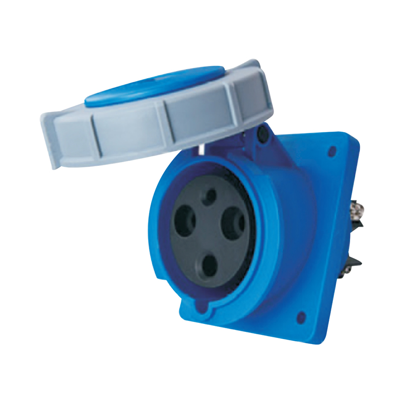 Concealed oblique insertion industrial plug and 63a socket