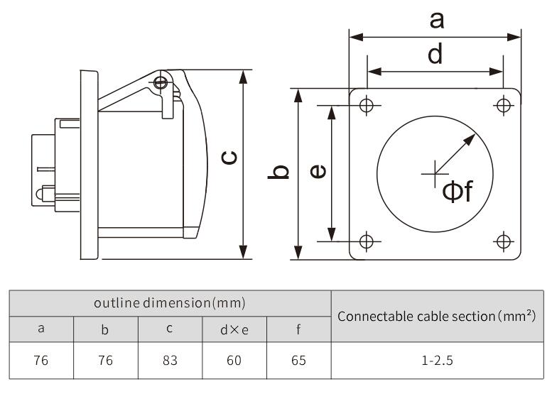 industrial socket 16a watertight electrical plug and female