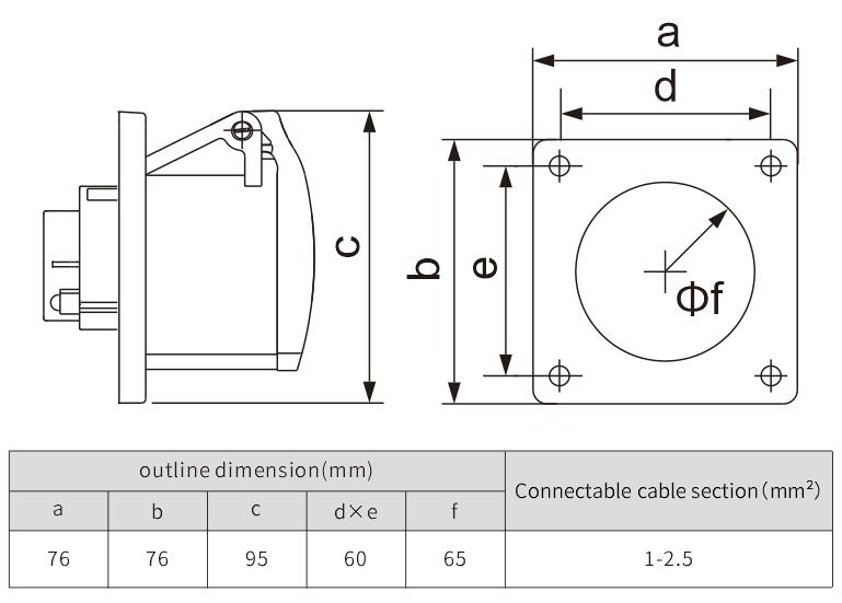 ip44 socket outdoor universal industrial socket with cover