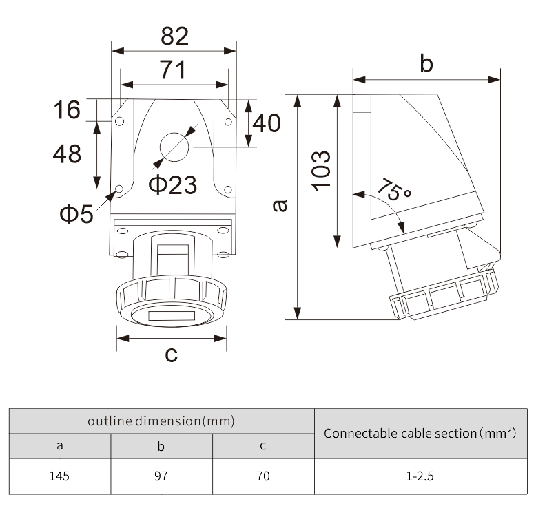 China factory 6h 16A 3pole IP67 CE standard electrical plug