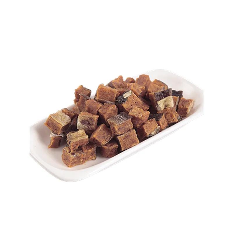 Salmon Cubes With Fishskin