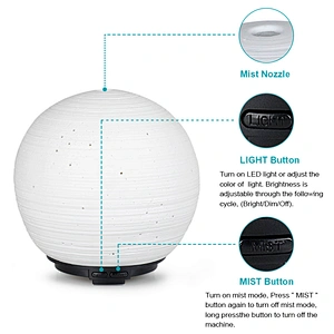 wholesale 100ml hand make ceramic essential oil ultrasonic fragrance aromatherapy 7 color light aroma diffuser