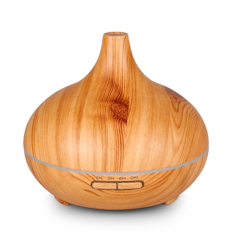 Professional Modern Electric 300 ml wood grain Aroma Diffuser With 7 color light humidifier
