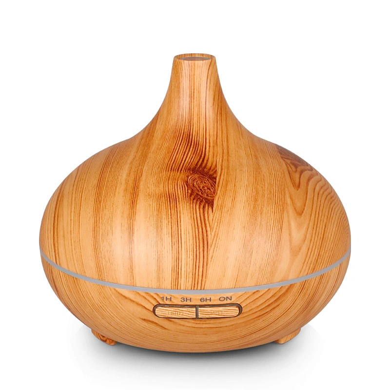Professional Modern Electric 300 ml wood grain Aroma Diffuser With 7 color light humidifier