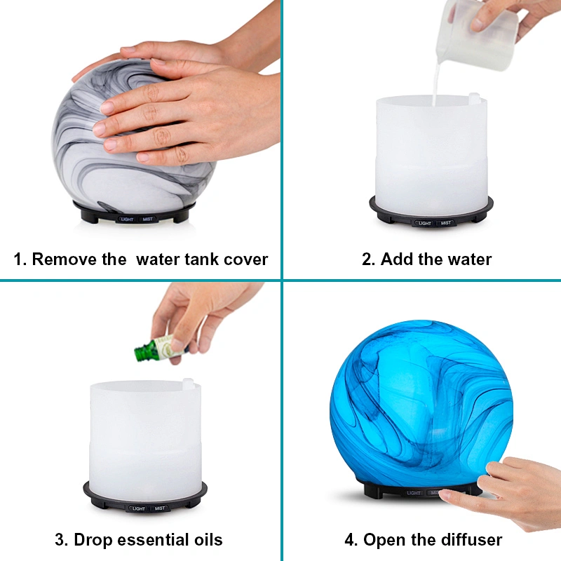 Hot sale 7 color changing electric fragrance air humidifier fragrance essential oil glass diffuser