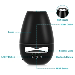 Essential Oil Diffuser with Bluetooth Speaker ultrasonic aroma diffuser with 7 color changing light diffuser