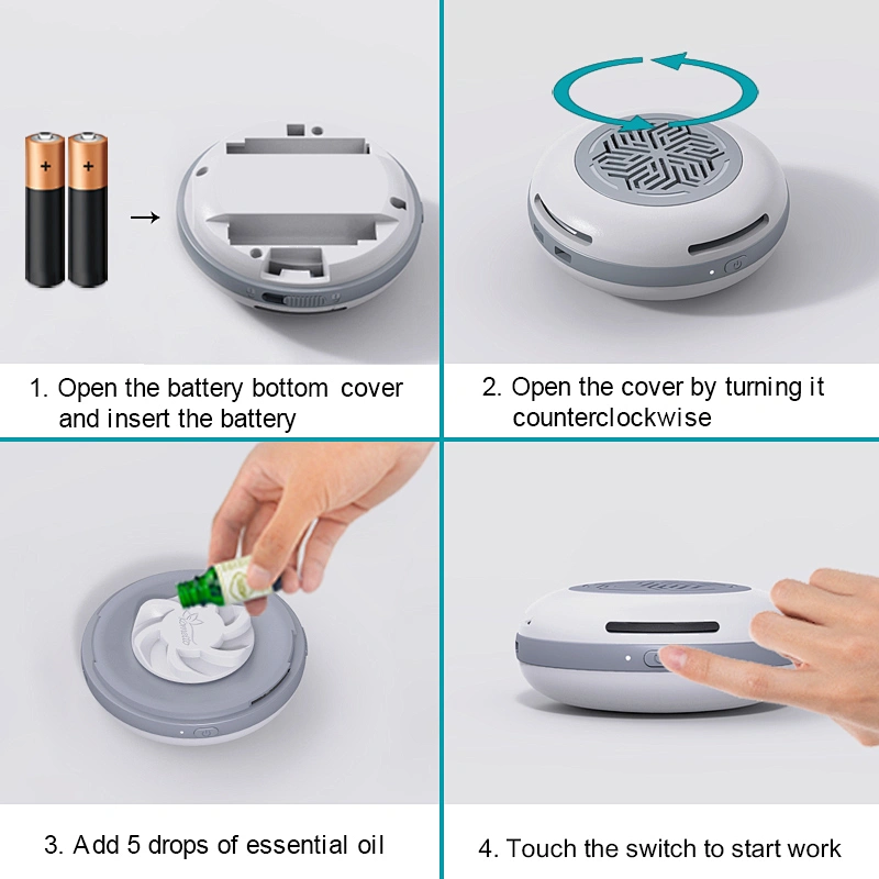 Waterless Mini Portable Pocket Aroma Essential Oil Diffuser