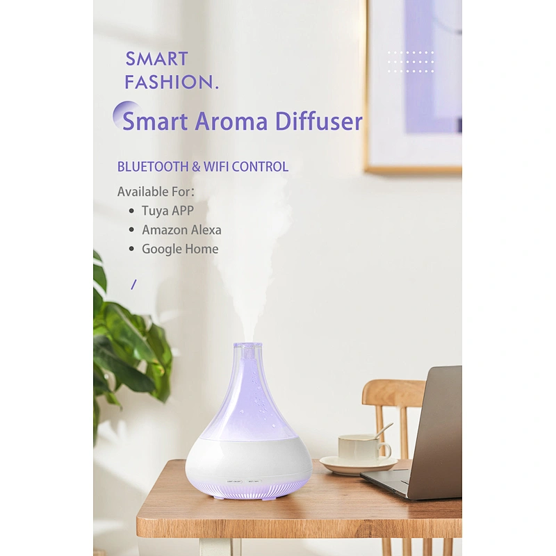 Smart WiFi Diffusers for Essential oils Large Room, Ultrasonic Aromatherapy Diffuser & Humidifier Work with Alexa, & Google Home,Phone App & Voice Control aroma diffuser