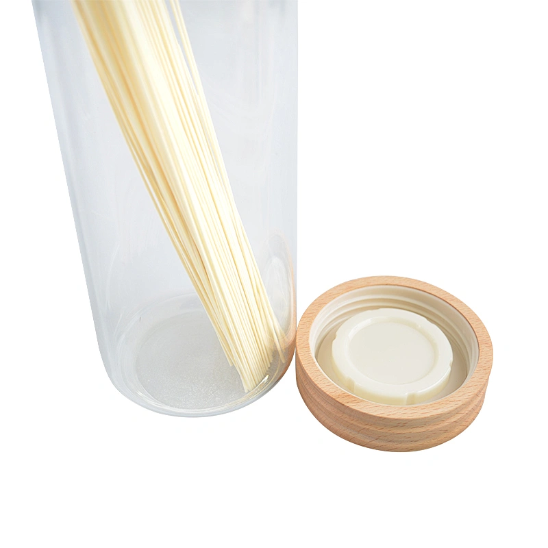 Transparent Kitchen Airtight Storage Jar with Bamboo Lid