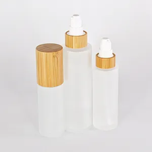 Frosted Glass Refillable Lotion Essential Oil Pump Spray Bottle