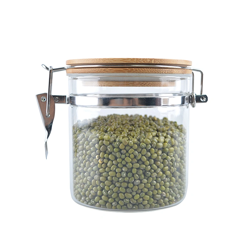 Glass Storage Jar with Wooden Lid Wholesale