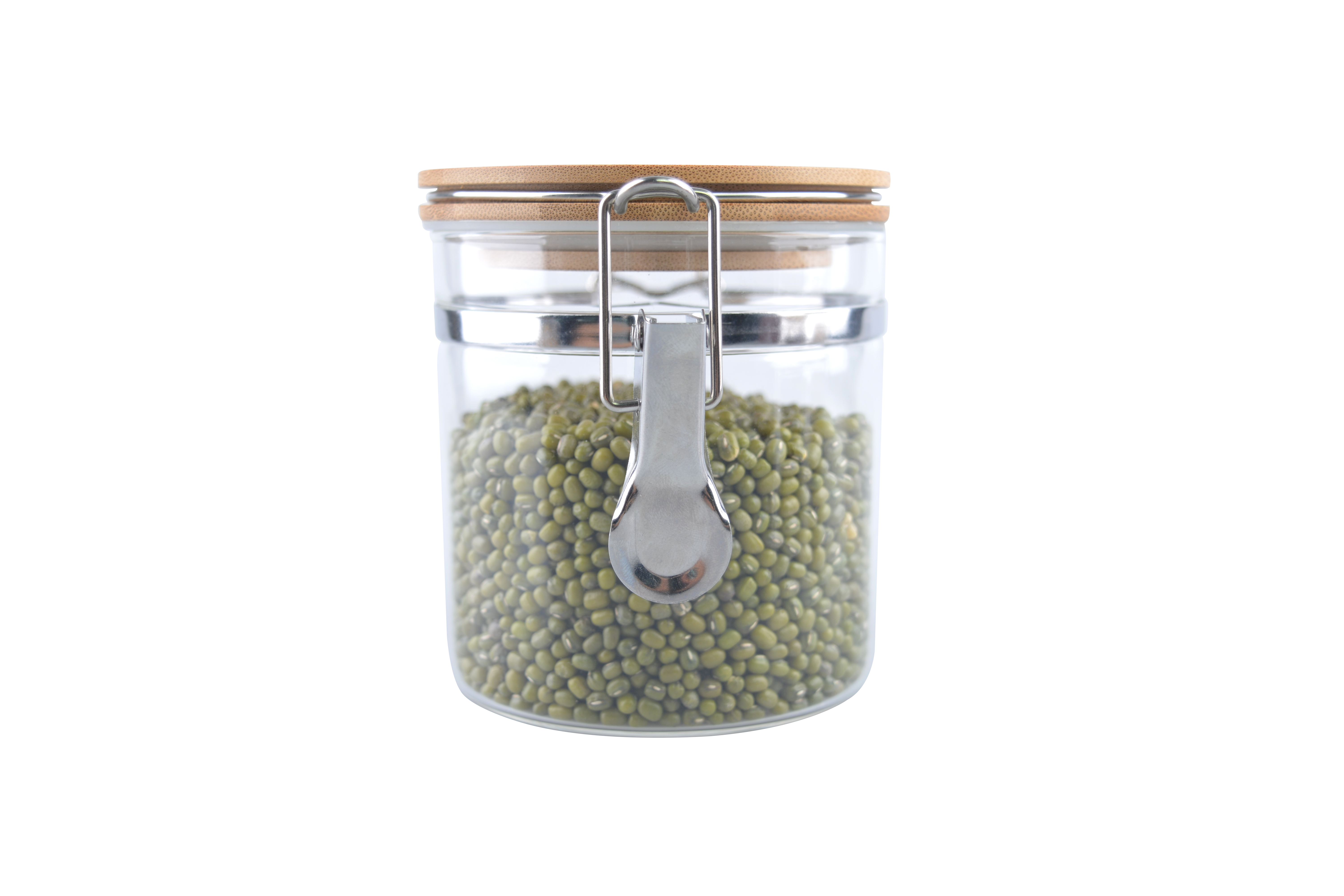 Food Storage Jar with Wooden Lid Glass Airtight Seal Clear Food Canister Serving high quality borosilicate glass storage jar