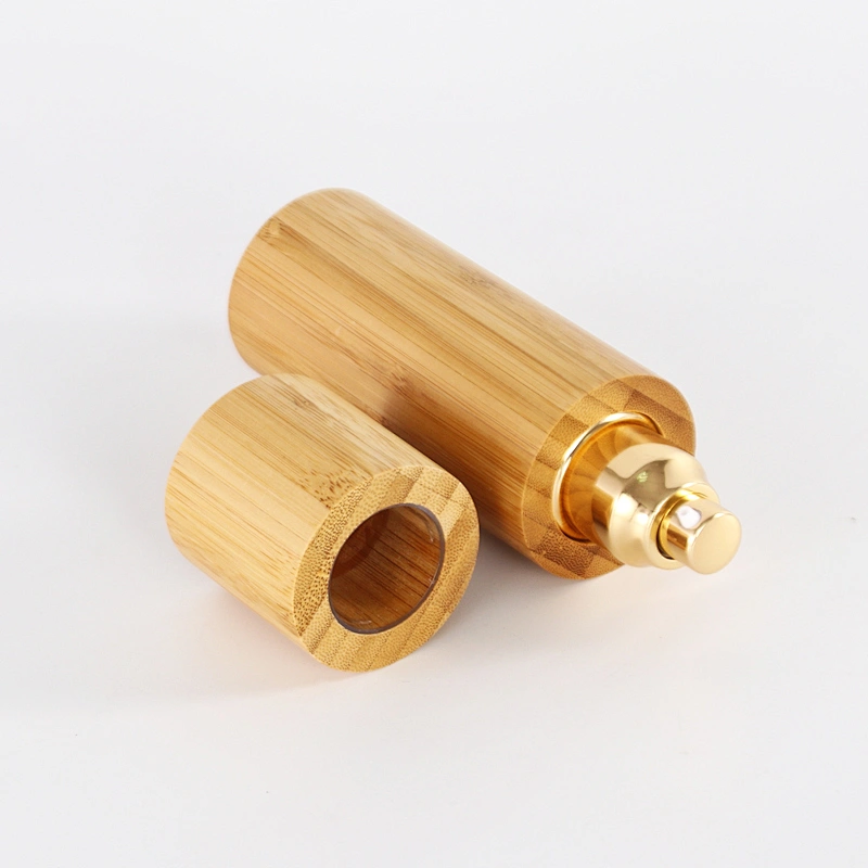 Wholesale high quality bamboo pump sprayer bottle for skincare