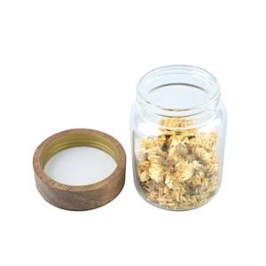 Kitchen Canister with Airtight Bamboo Lid Glass Storage