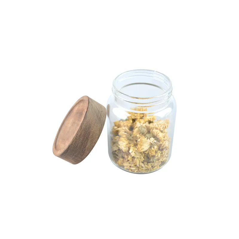 Kitchen Canister with Airtight Bamboo Lid Glass Storage