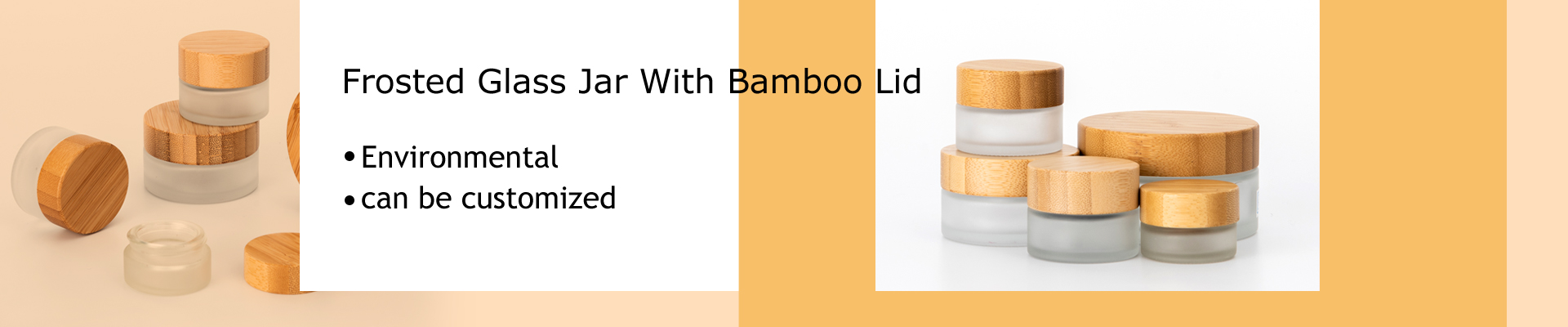 Frosted Glass Jar with Bamboo Lid