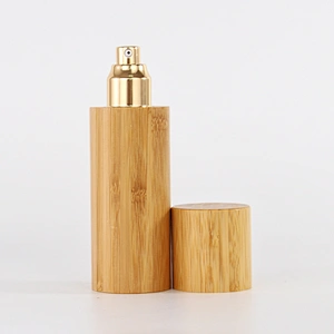 Wholesale high quality bamboo pump sprayer bottle for skincare