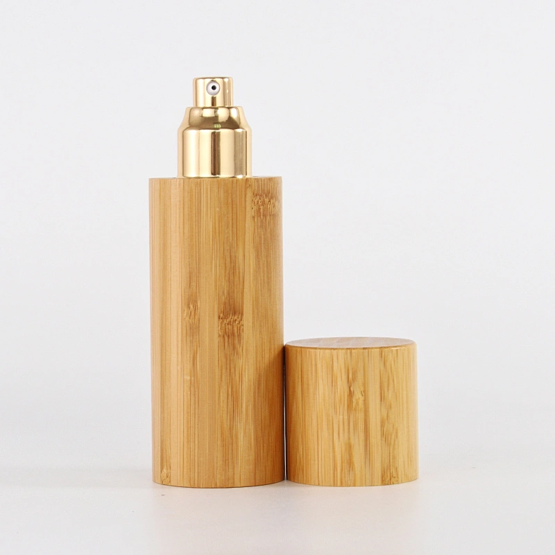 Wholesale high quality bamboo pump sprayer bottle for skincare