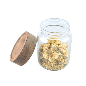 Kitchen Canister with Airtight Bamboo Lid Glass Storage