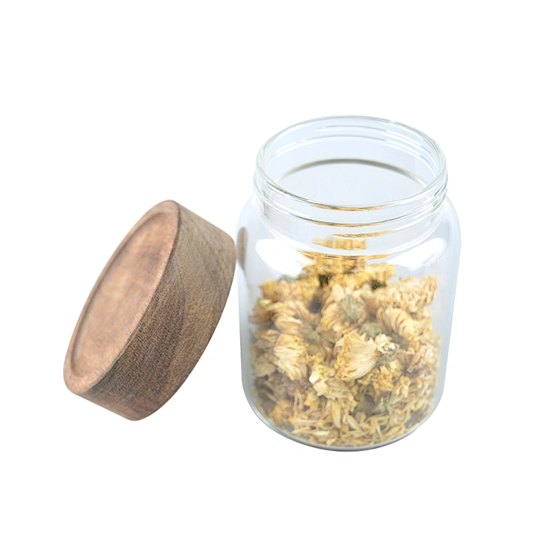 Kitchen Canister with Airtight Bamboo Lid Glass Storage