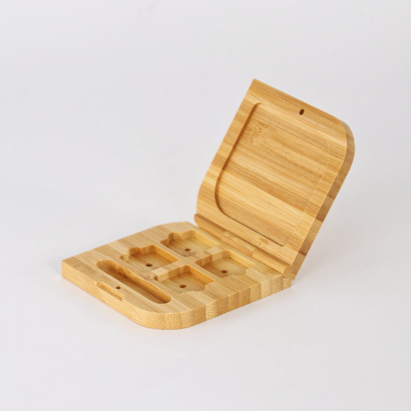 Custom Logo Foldable Empty Wooden Palette Elegant Eye Shadow Packaging Box