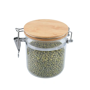 Glass Storage Jar with Wooden Lid Wholesale