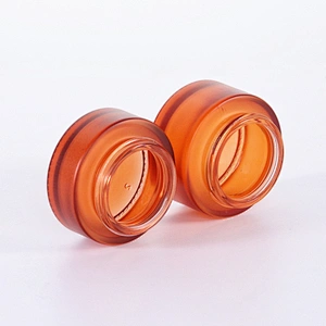 Cosmetic packaging cream container 5ml 15ml 30ml 50ml 100ml frost clear amber glass jar with real bamboo lid