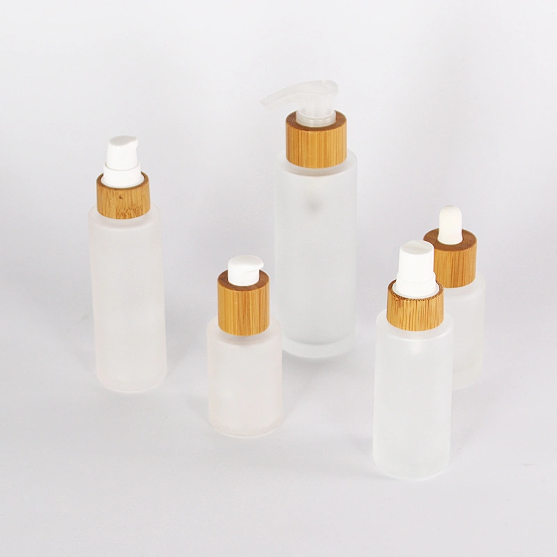 Frosted Glass Refillable Lotion Essential Oil Pump Spray Bottle