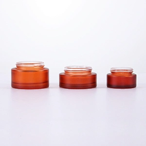 Cosmetic packaging cream container 5ml 15ml 30ml 50ml 100ml frost clear amber glass jar with real bamboo lid