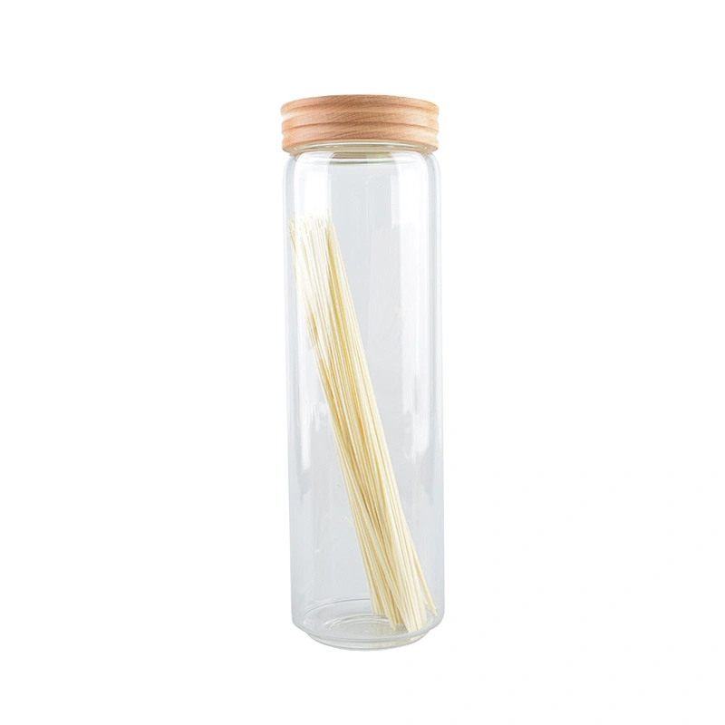Transparent Kitchen Airtight Storage Jar with Bamboo Lid
