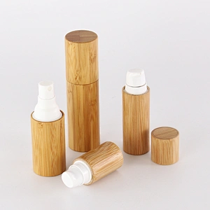 Eco friendly bamboo wooden lotion bottle with bamboo lid