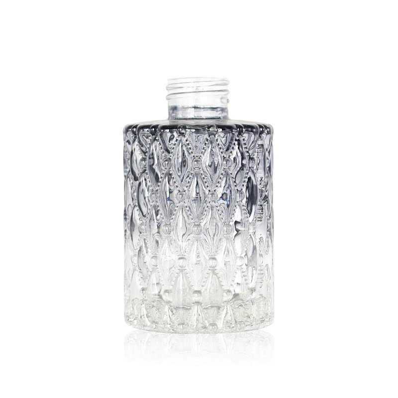 Empty 150ml round frost reed diffuser bottles with wood cap