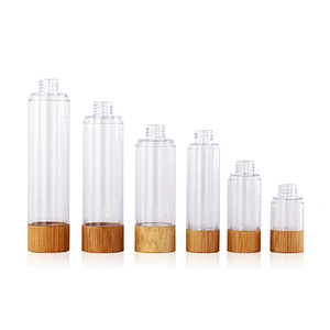 Hot Sale Plastic Dispenser Lotion Pump Airless Bottle with Bamboo Pump