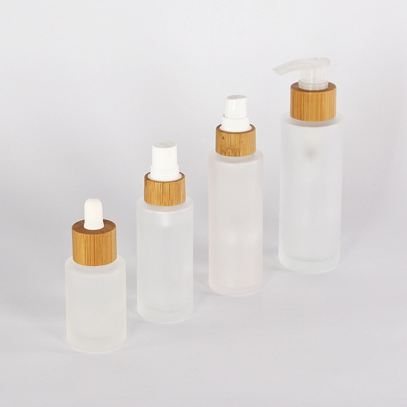 Wholesale new style luxury 30ml 50ml 100ml refillable frosted glass cosmetic mist spray toner bottle