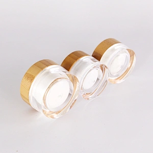 Hot Selling Environmental friendly Clear Glass Cream Jar 20g 30g 50g with Bamboo Wooden Lid Empty Cosmetic Containers