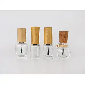 Nail Polish Glass Bottle with Wooden Lid