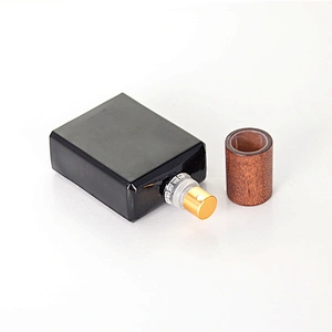 Bamboo Lid Empty Black Container Perfume Bottle