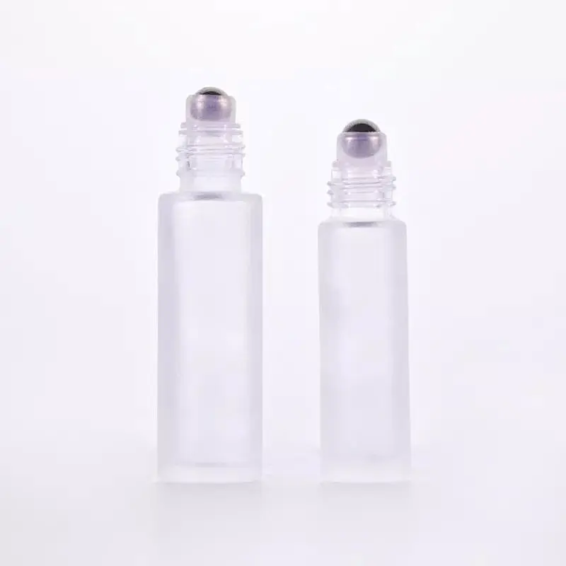 10ml 15ml transparent round shape glass roll on bottle with bamboo lid for perfume essential oil Antiperspirant deodorant