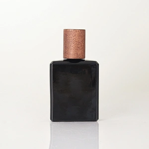 Bamboo Lid Empty Black Container Perfume Bottle