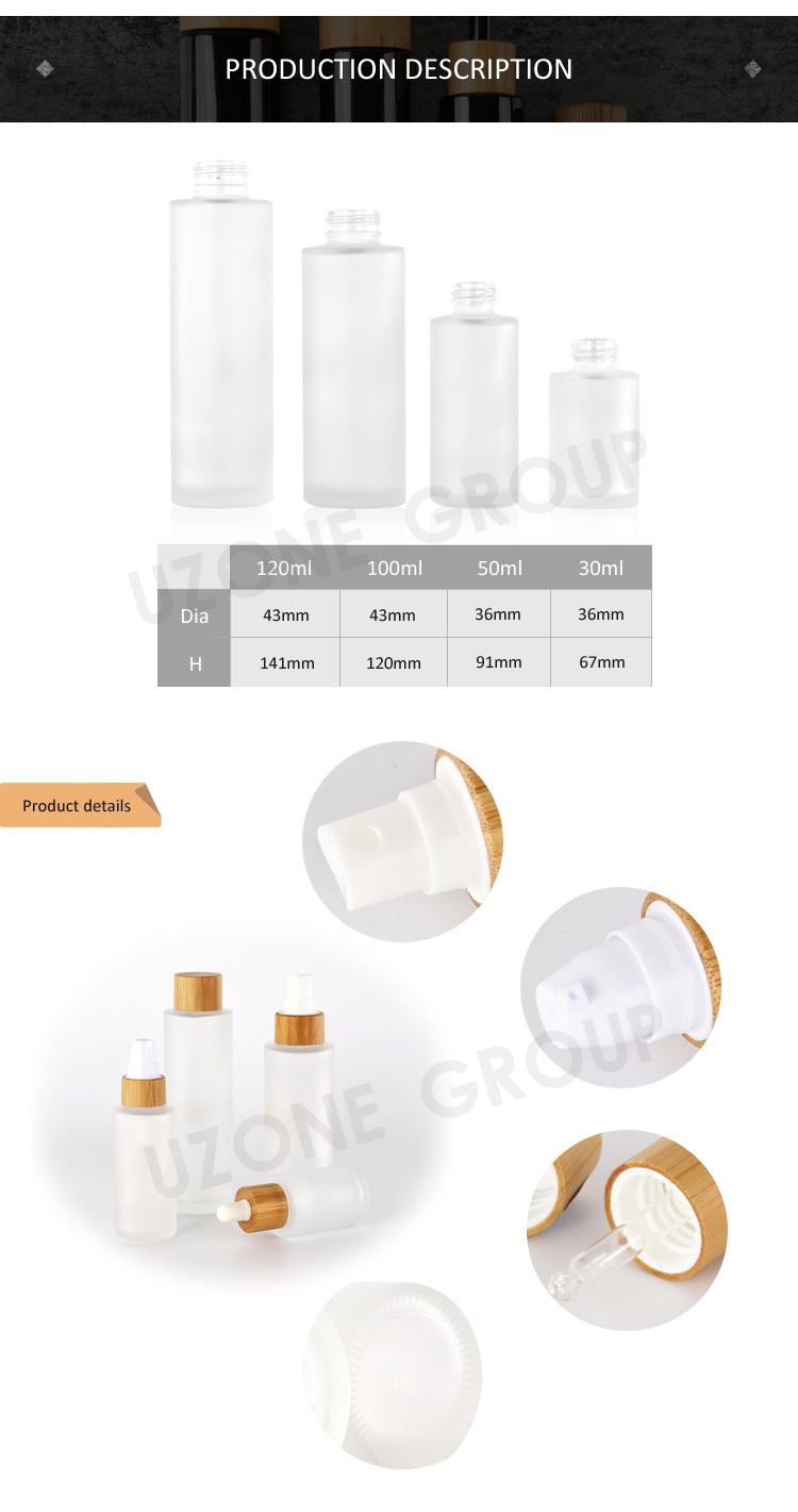 bamboo collar essential oil storage glass bottles