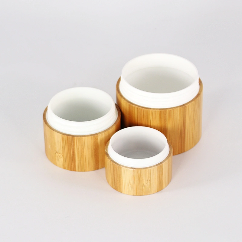 Wholesale Empty Bamboo Cosmetic Packaging Cream Jars