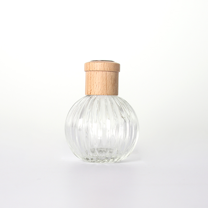 Empty Glass Bottle with Wooden Cap Fragrance Reed Diffuser